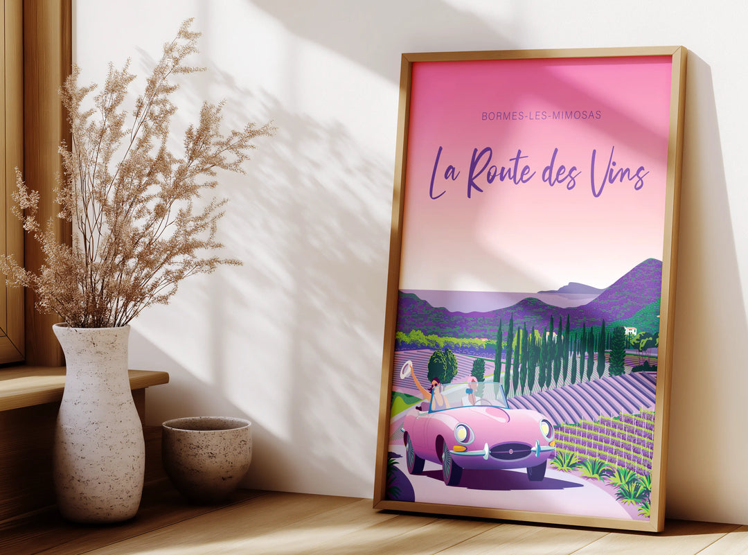 Poster Odyssey — Les Vignes de Bormes-les-Mimosas, La Route des Vins — A2/A3