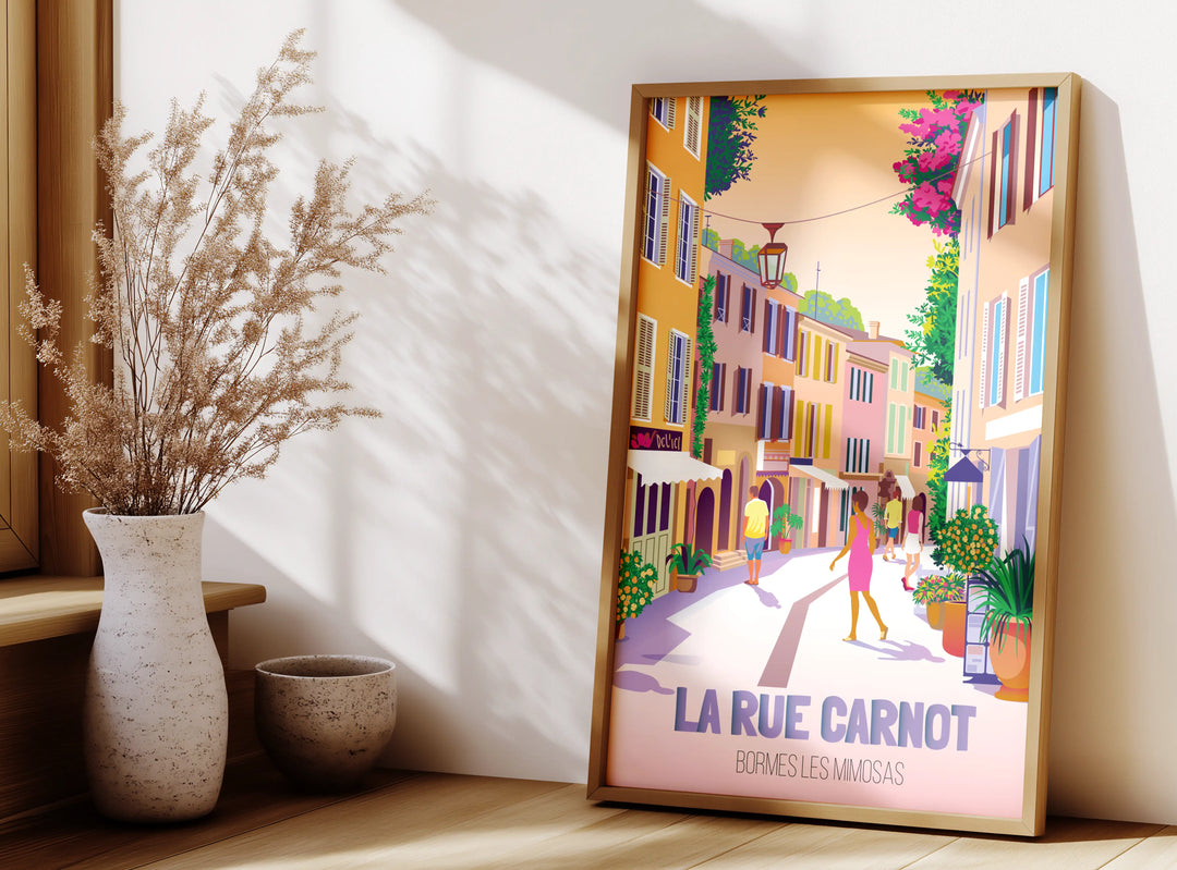 Poster Odyssey — La Rue Carnot, Bormes-les-Mimosas — A2/A3